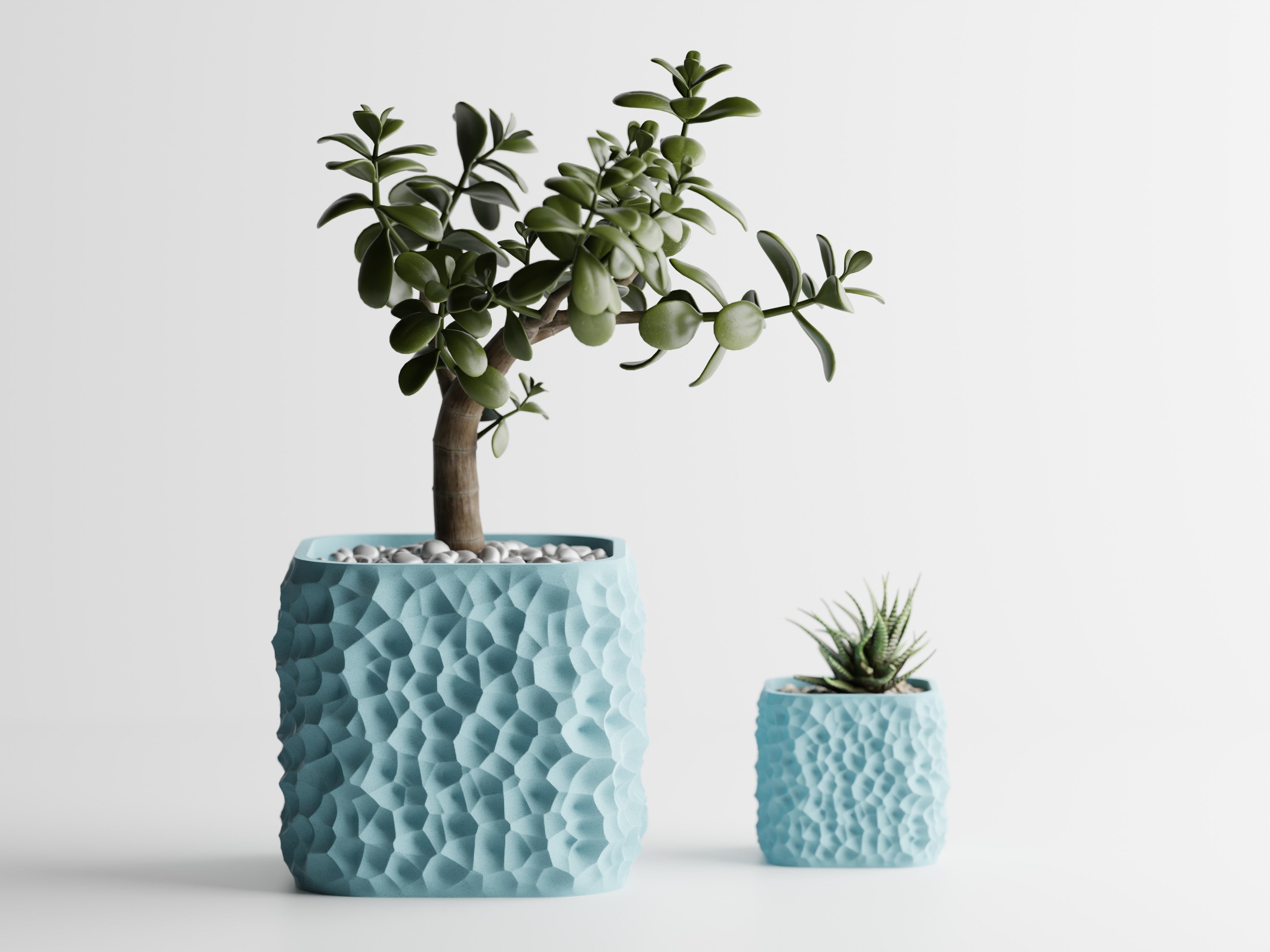 Voronoi Pflanztopf – Moderner 3D-Pflanztopf mit organischer Struktur in fünf Größen