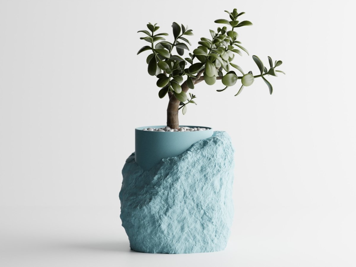 Stratum – Moderner Pflanzentopf mit Steinoptik und Einsatz