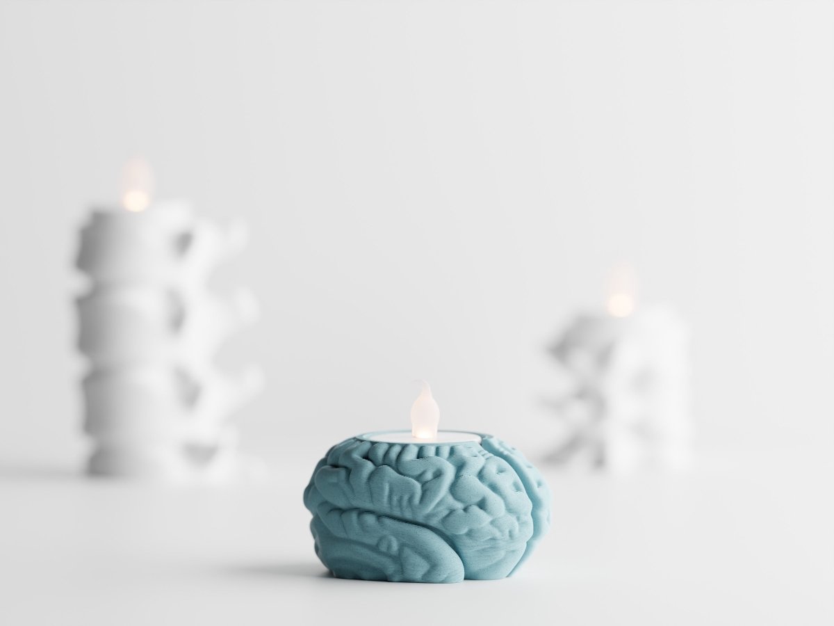 Neuroglow – LED-Teelichthalter in Gehirn-Form