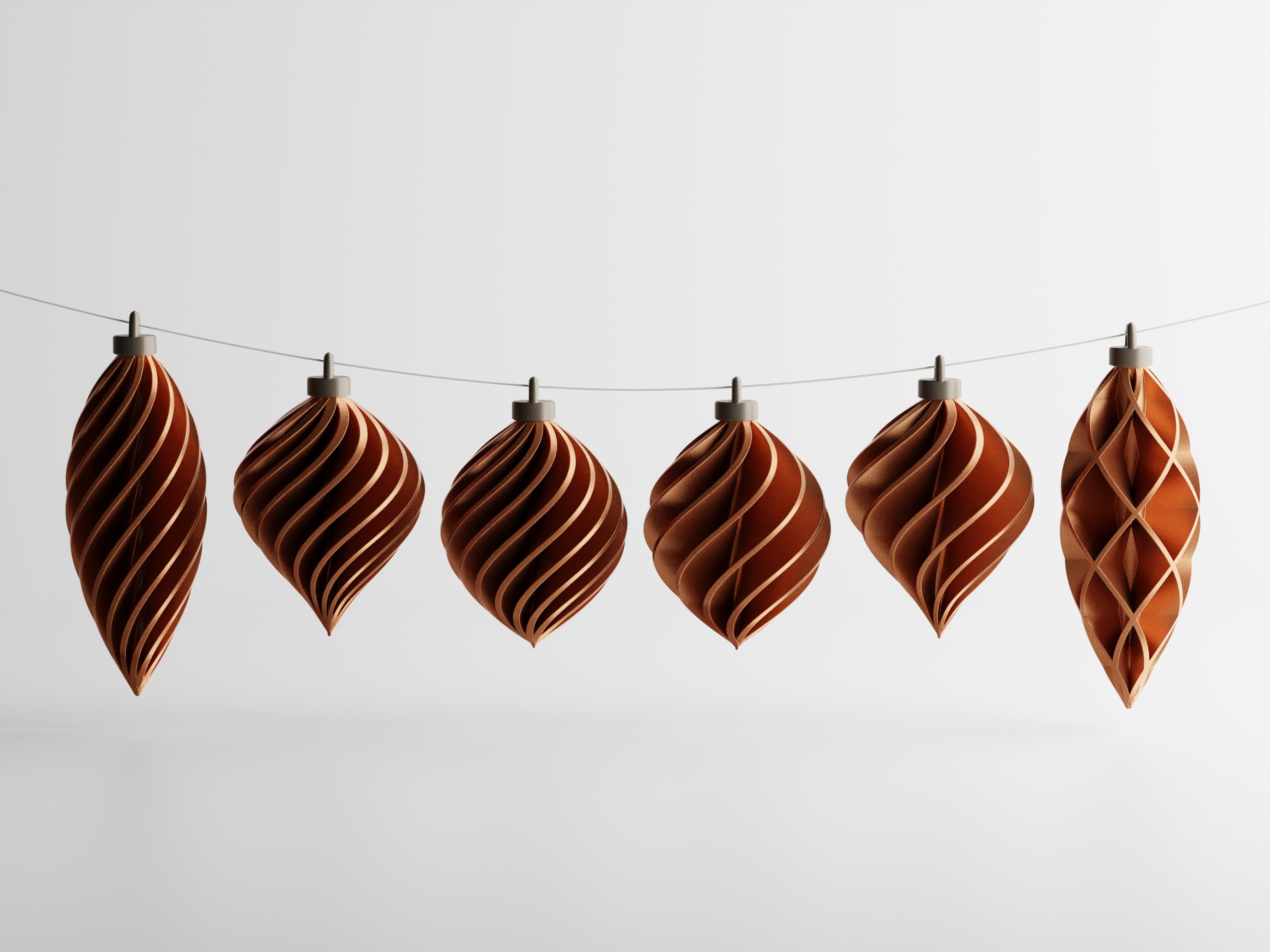 Aurevolv – Minimalistische Anhänger-Ornamente für den Weihnachtsbaum im 6er-Set