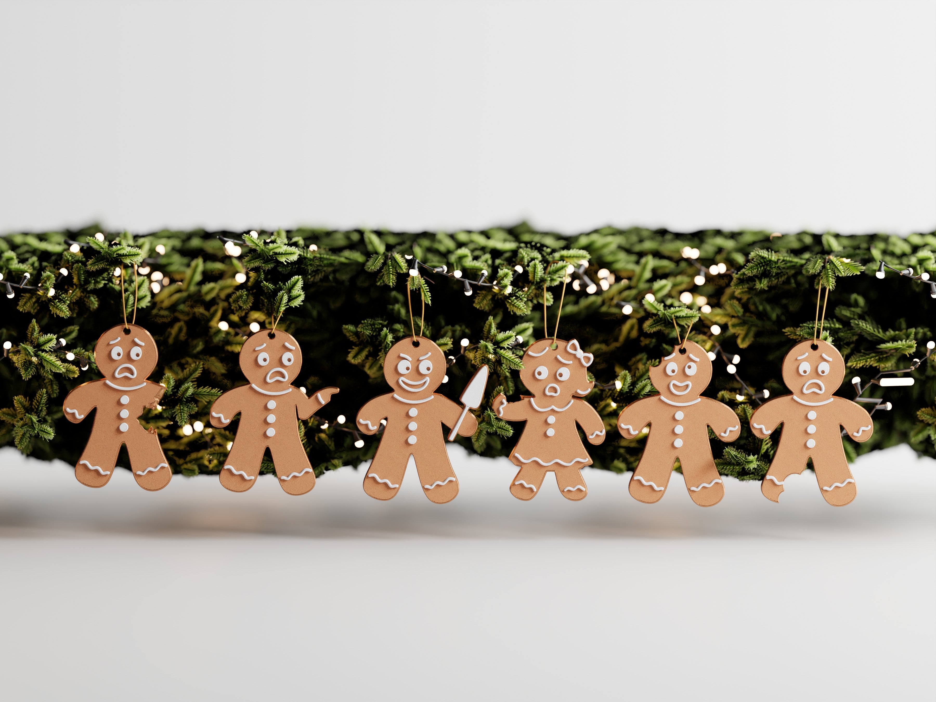 The Crumb Squad – Weihnachtsanhänger für Tannenbäume im 6er-Set