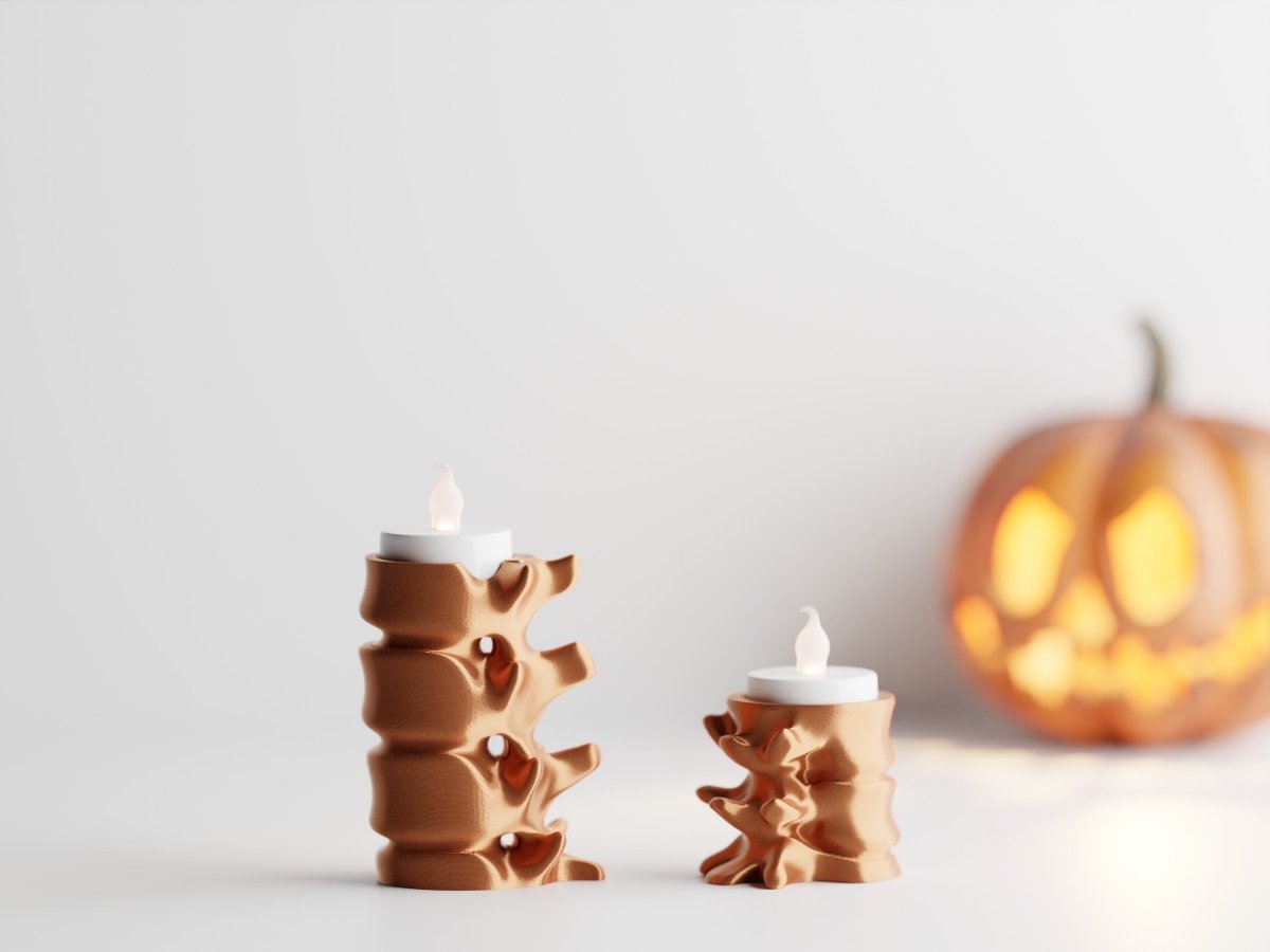 Vertebralis – LED-Teelichthalter in Wirbelsäulen-Optik im 2er-Set