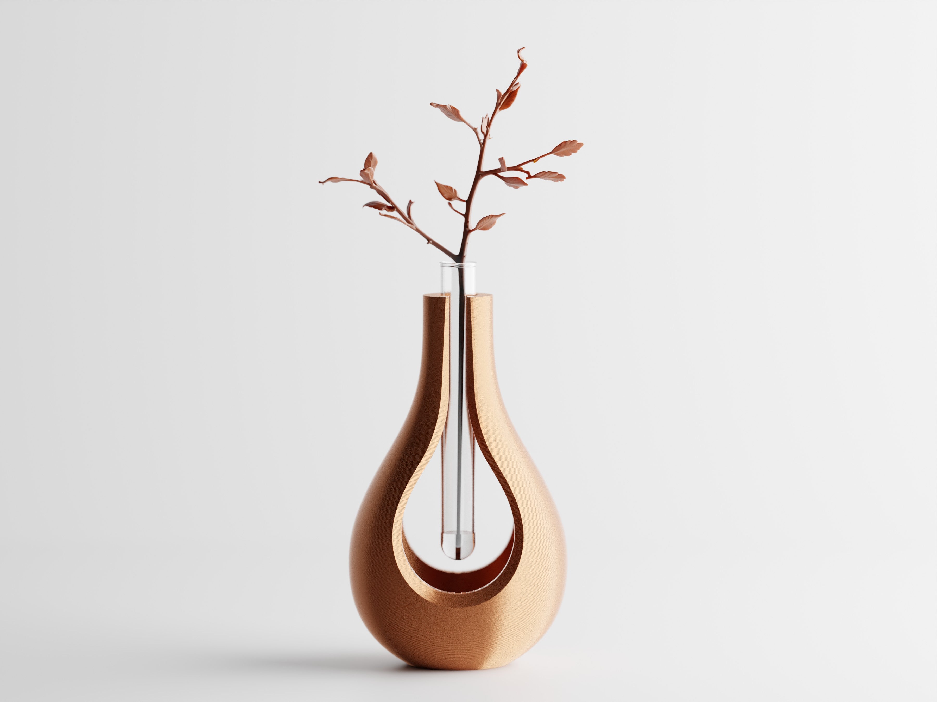Elysiar – Elegante Vase mit schwebendem Glaseinsatz für einzelne Blumen