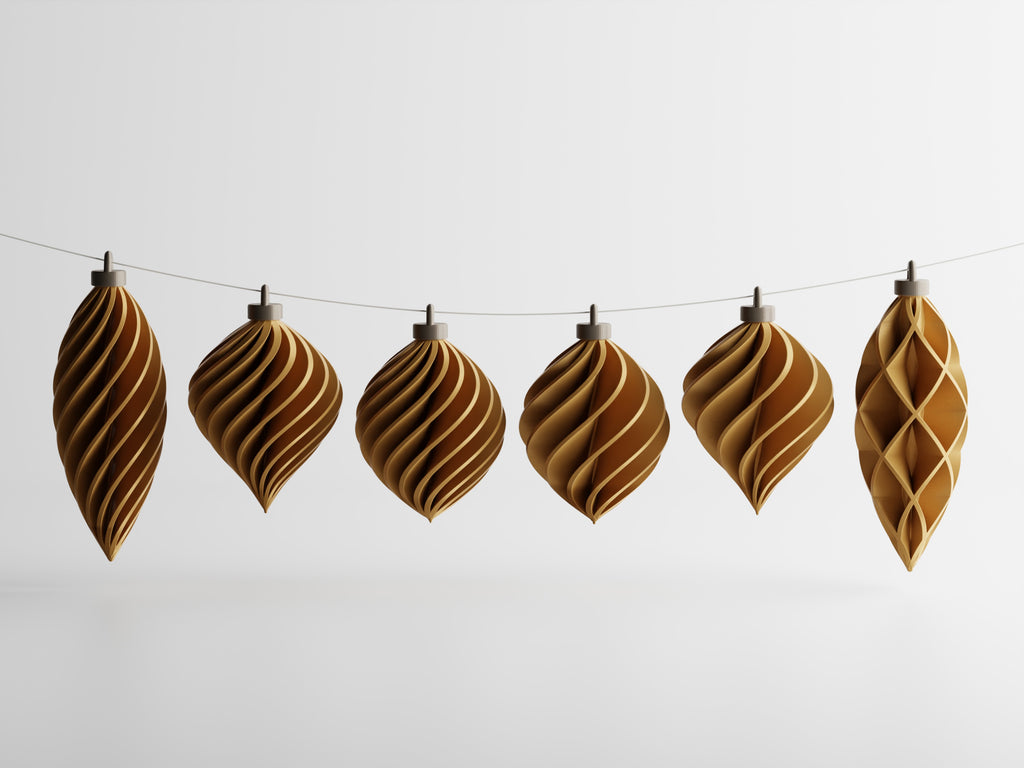 Aurevolv – Minimalistische Anhänger-Ornamente für den Weihnachtsbaum im 6er-Set