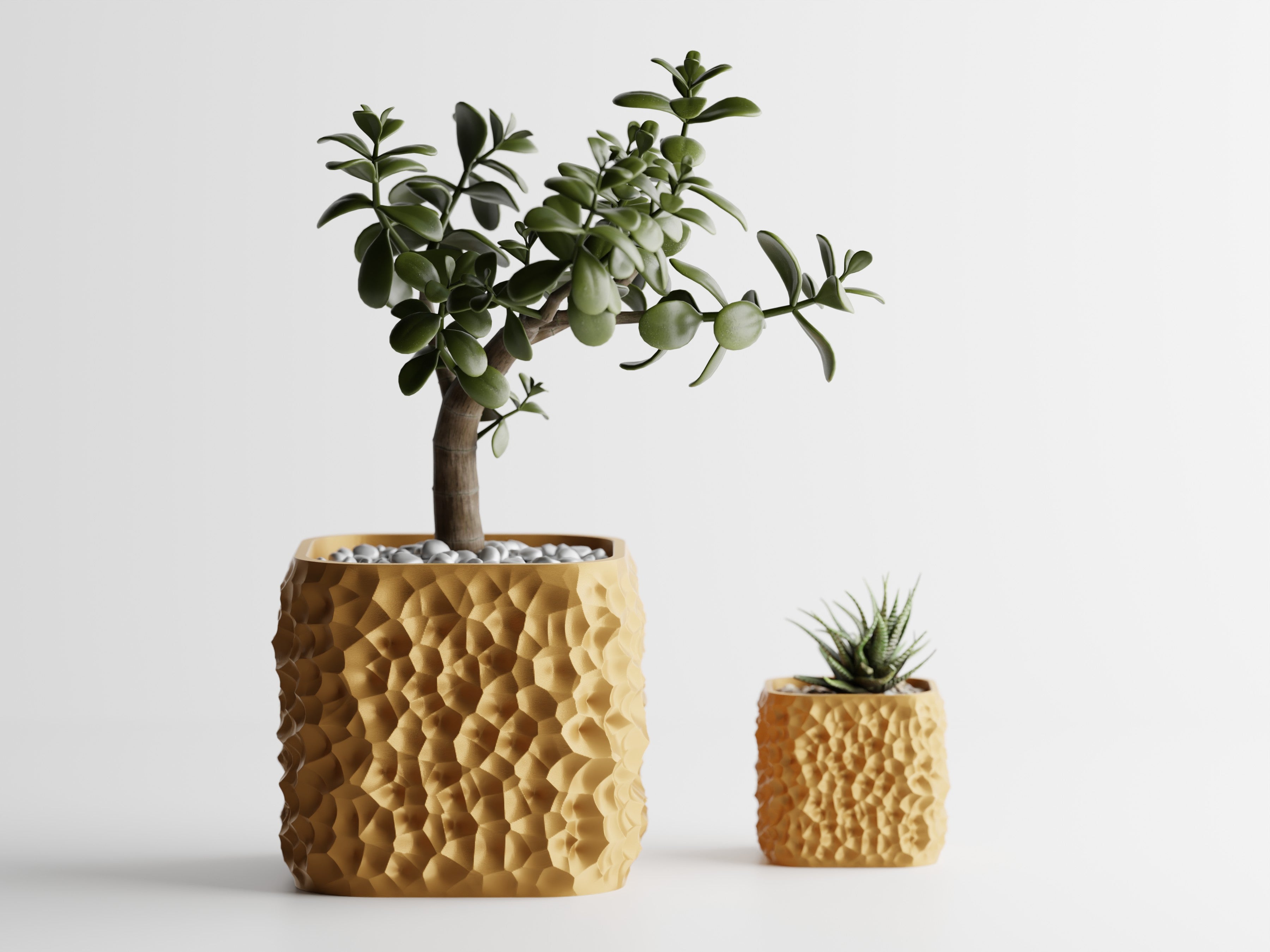 Voronoi Pflanztopf – Moderner 3D-Pflanztopf mit organischer Struktur in fünf Größen