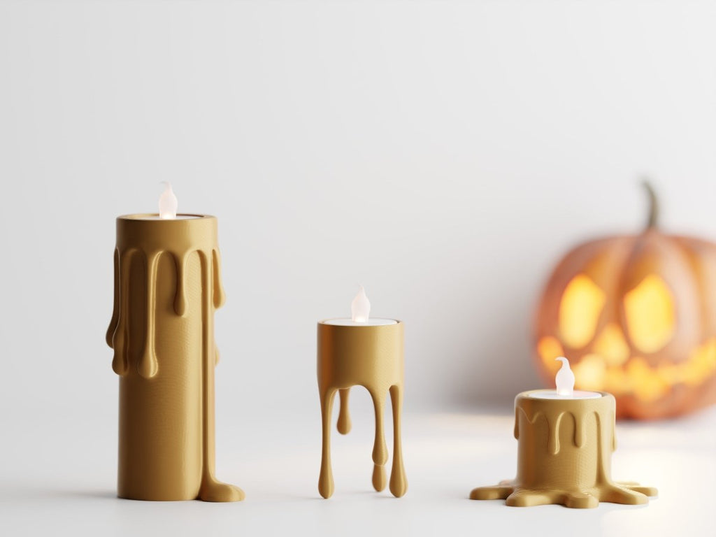 Ossura – LED-Teelichthalter in Wachsoptik im 3er-Set