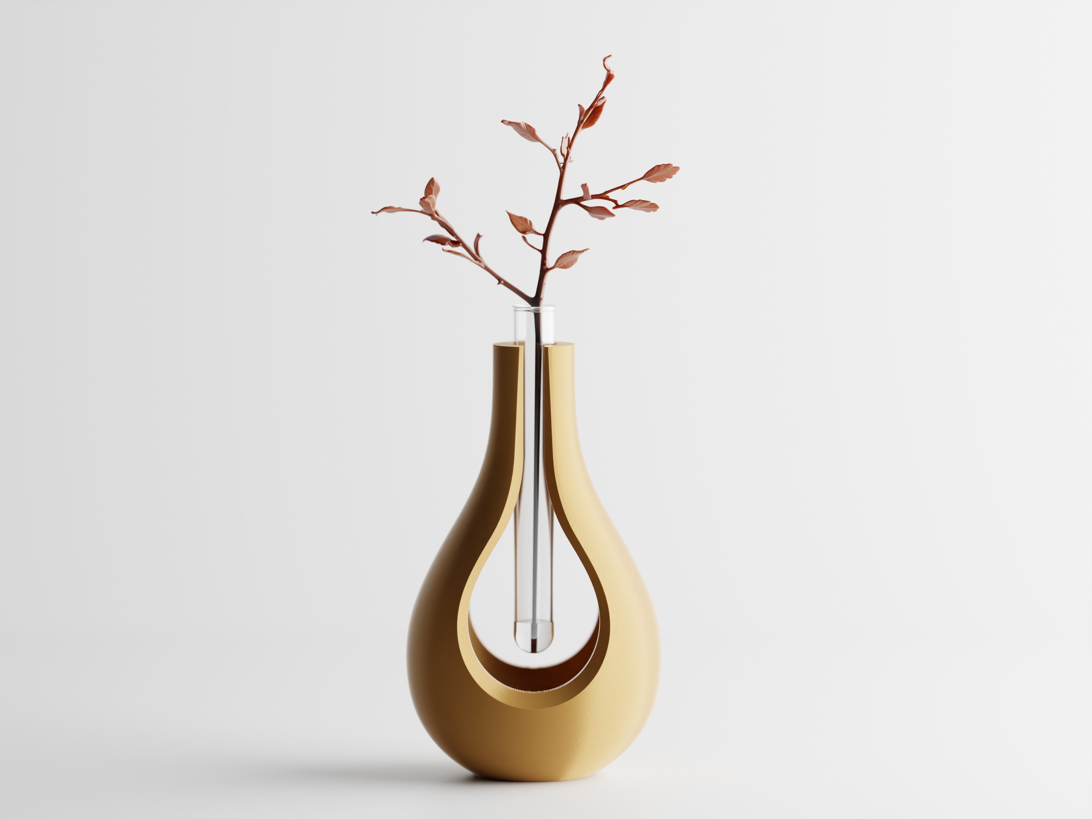 Elysiar – Elegante Vase mit schwebendem Glaseinsatz für einzelne Blumen