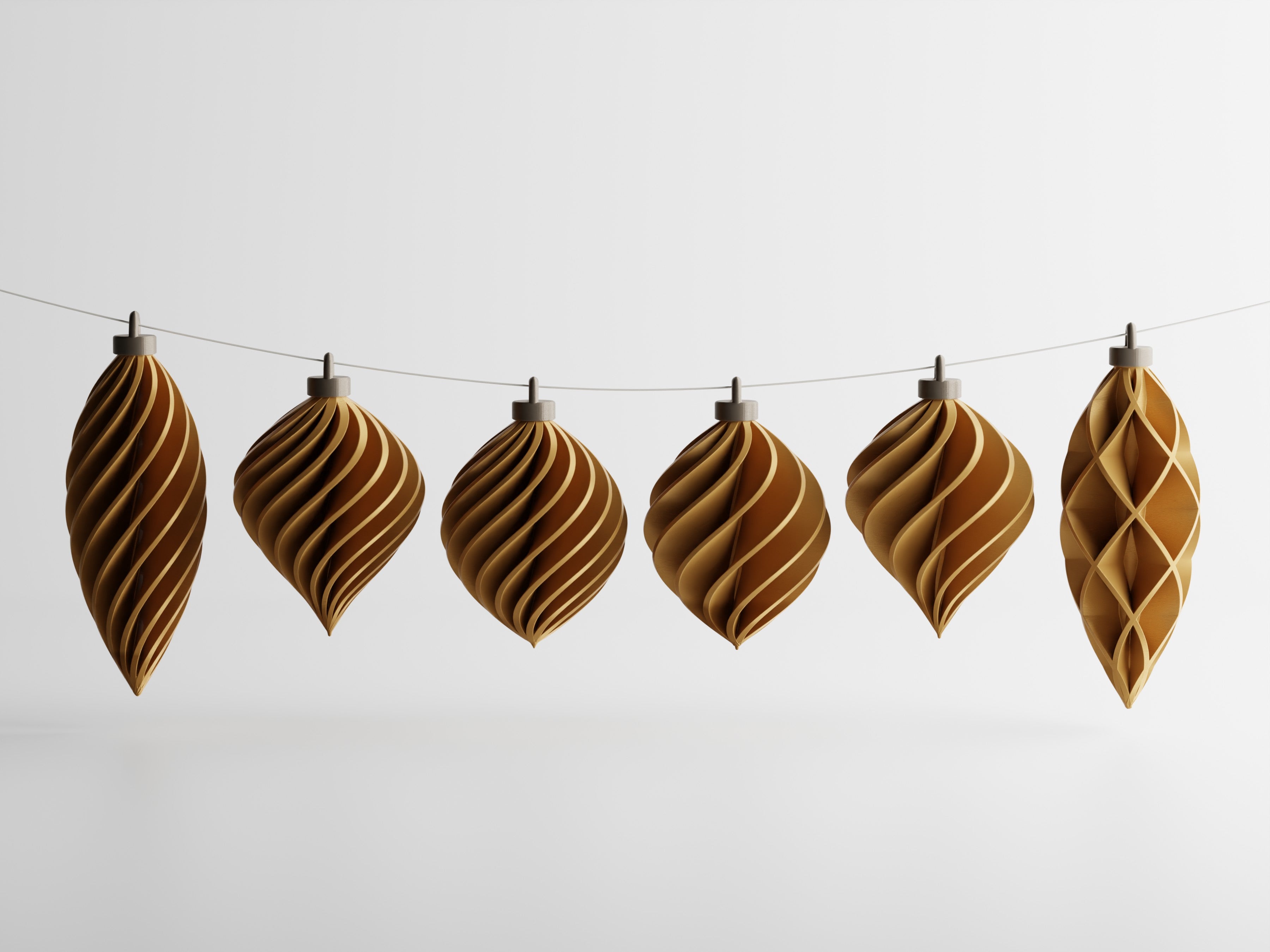 Aurevolv – Minimalistische Anhänger-Ornamente für den Weihnachtsbaum im 6er-Set