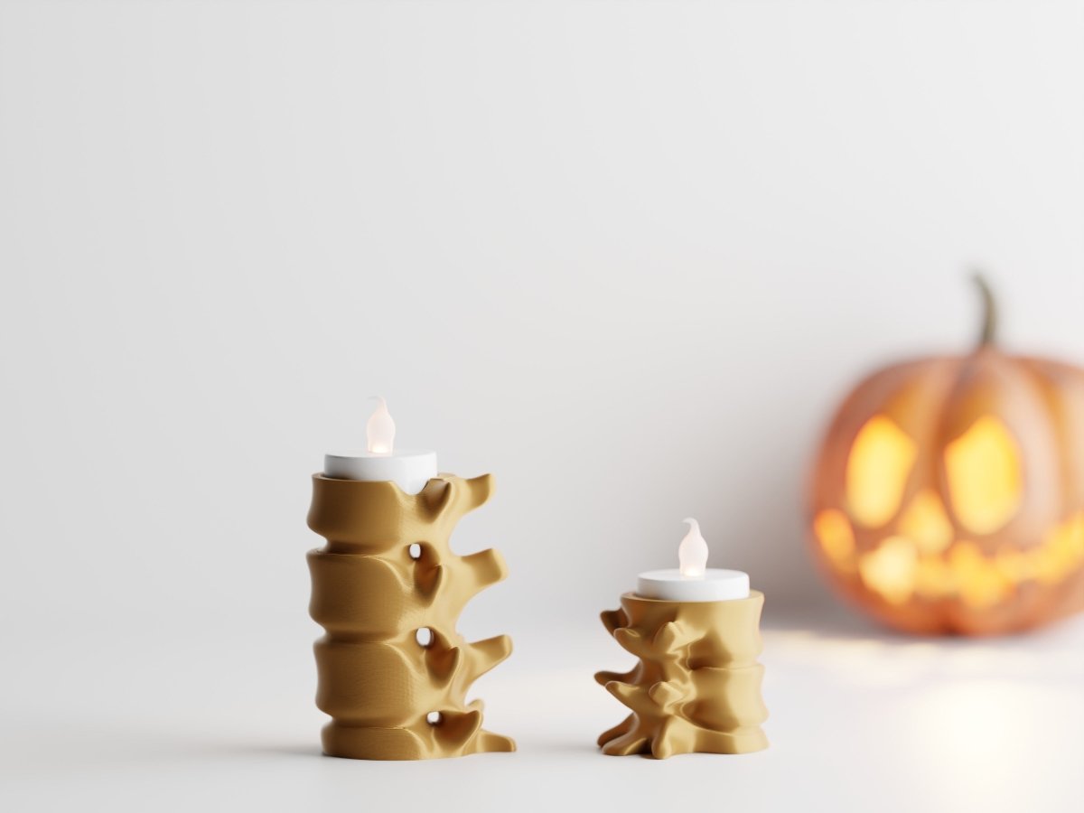 Vertebralis – LED-Teelichthalter in Wirbelsäulen-Optik im 2er-Set