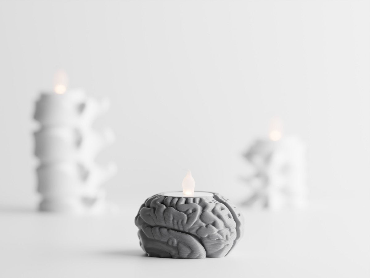 Neuroglow – LED-Teelichthalter in Gehirn-Form