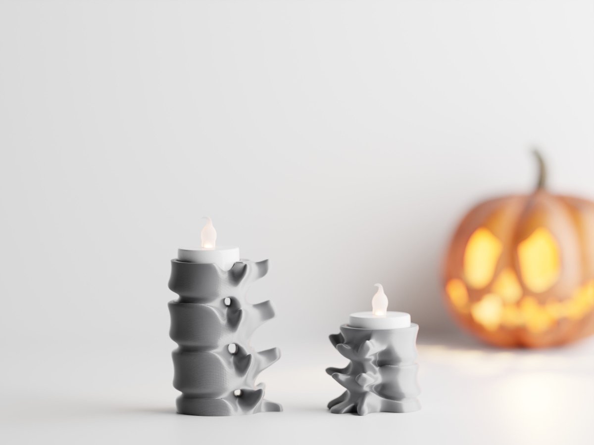 Vertebralis – LED-Teelichthalter in Wirbelsäulen-Optik im 2er-Set