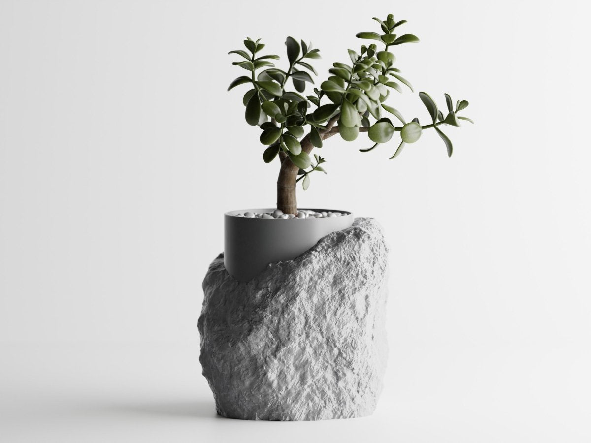 Stratum – Moderner Pflanzentopf mit Steinoptik und Einsatz