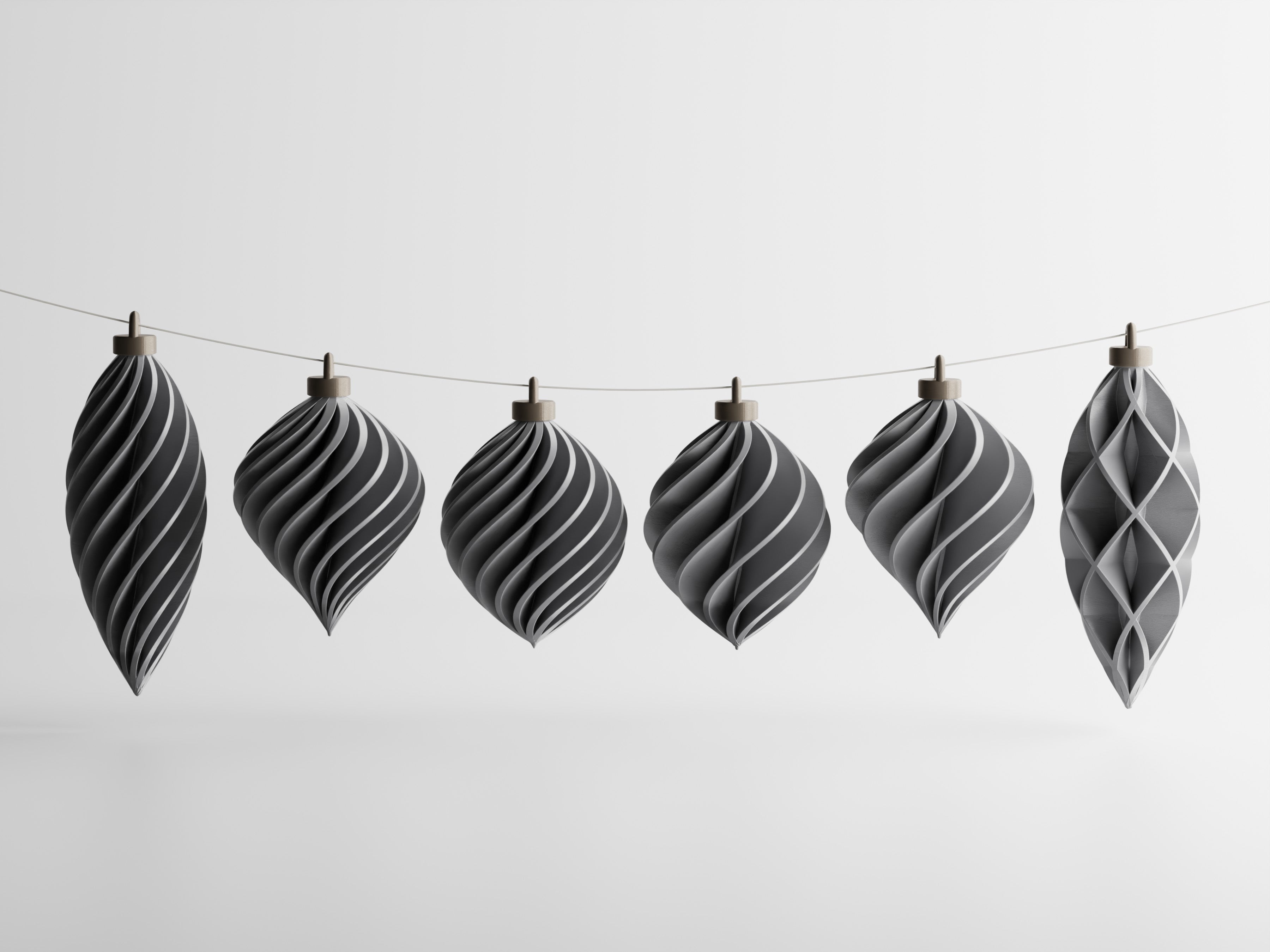 Aurevolv – Minimalistische Anhänger-Ornamente für den Weihnachtsbaum im 6er-Set