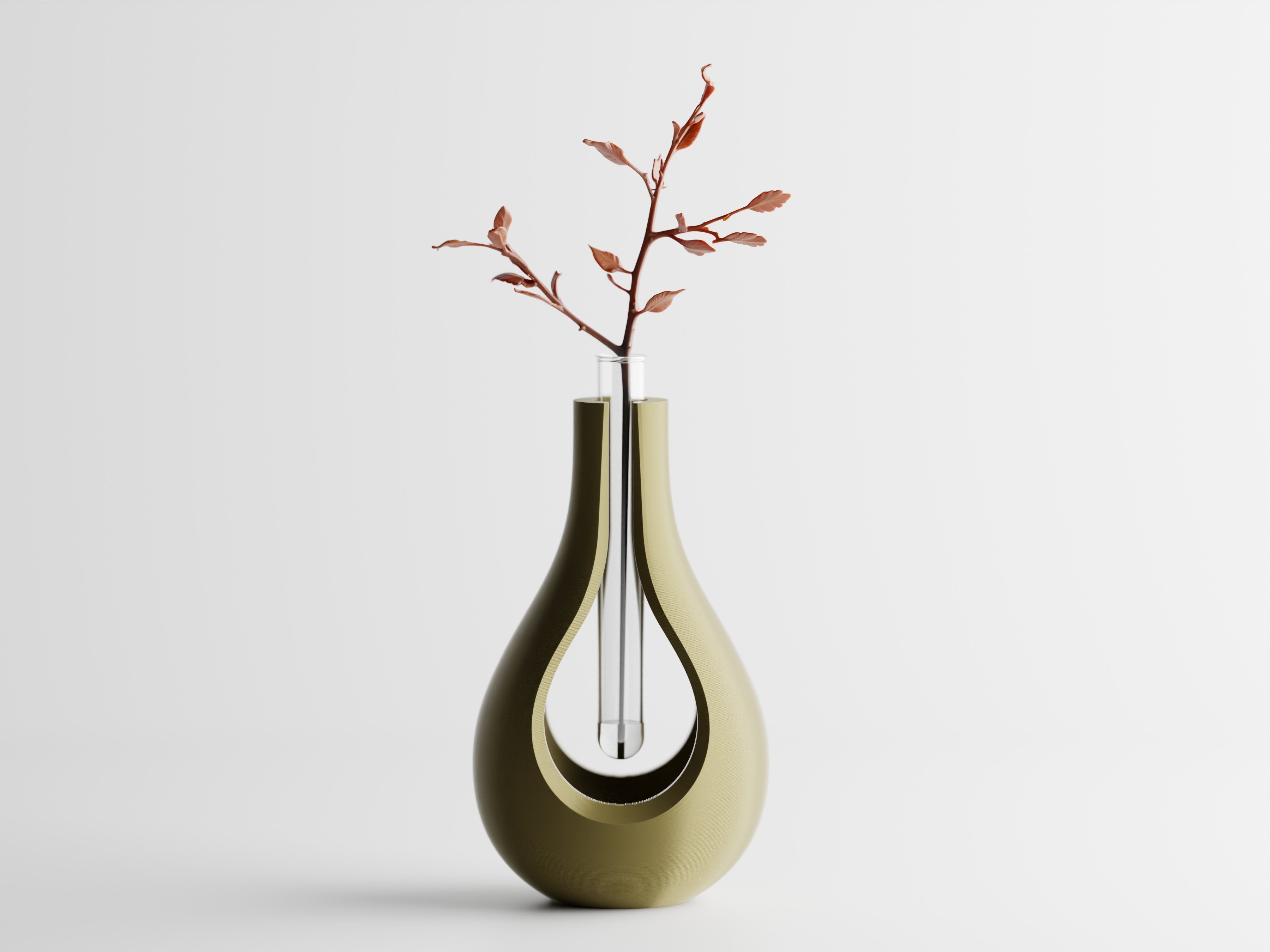 Elysiar – Elegante Vase mit schwebendem Glaseinsatz für einzelne Blumen