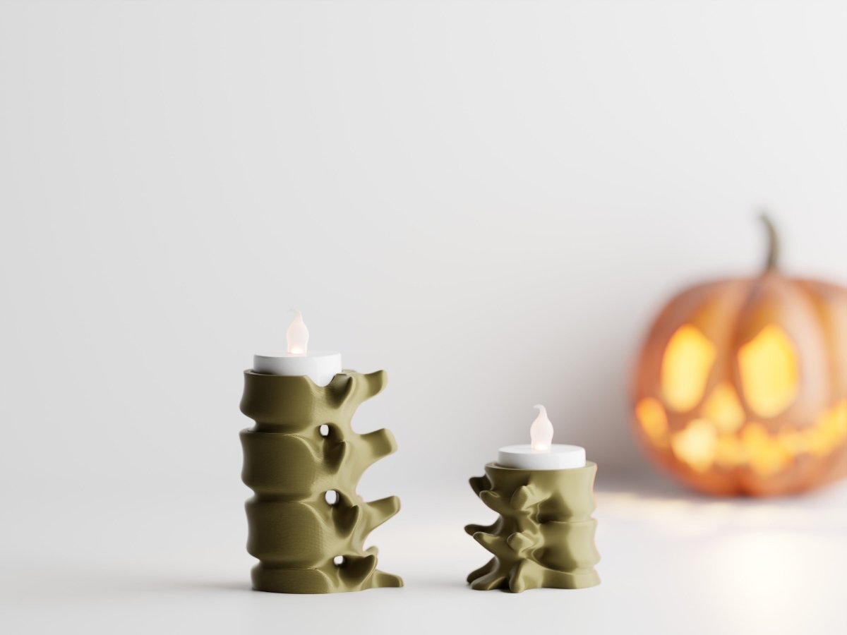 Vertebralis – LED-Teelichthalter in Wirbelsäulen-Optik im 2er-Set