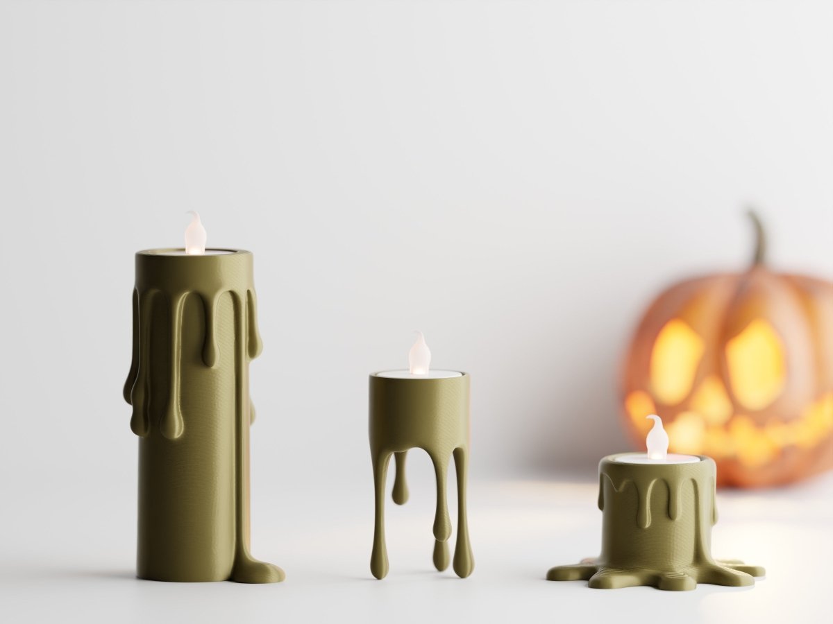 Ossura – LED-Teelichthalter in Wachsoptik im 3er-Set