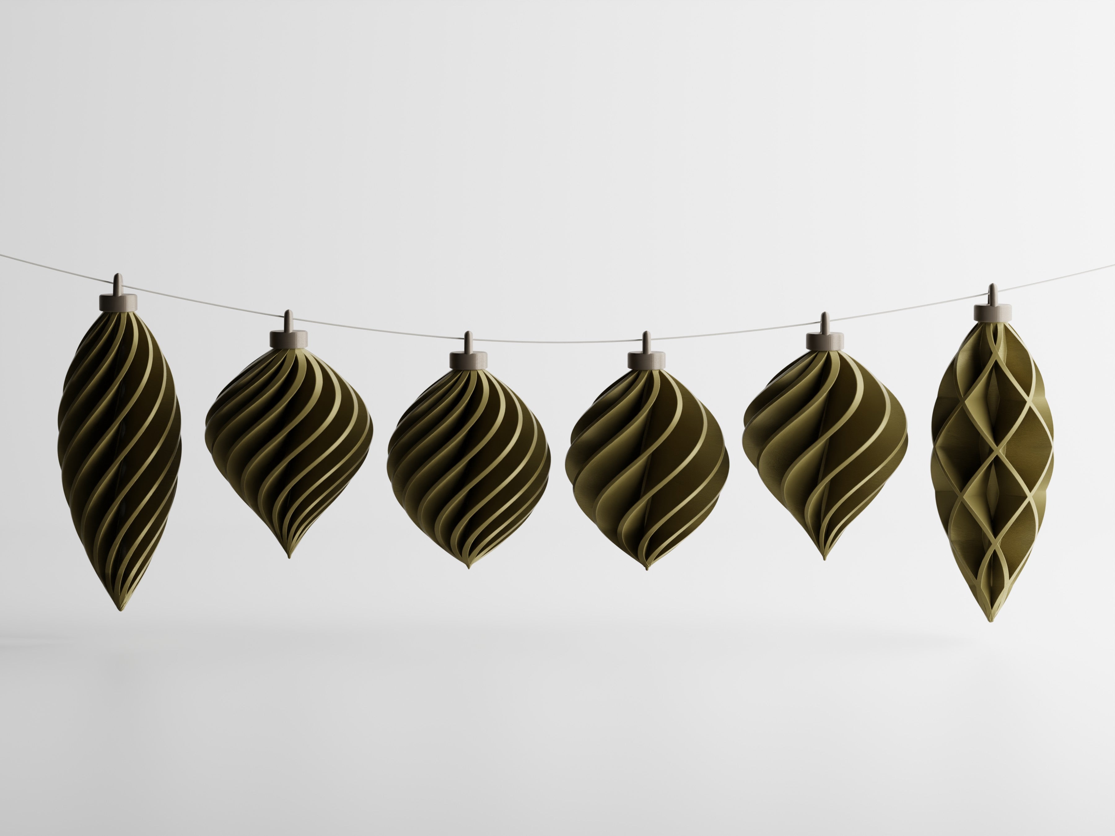 Aurevolv – Minimalistische Anhänger-Ornamente für den Weihnachtsbaum im 6er-Set