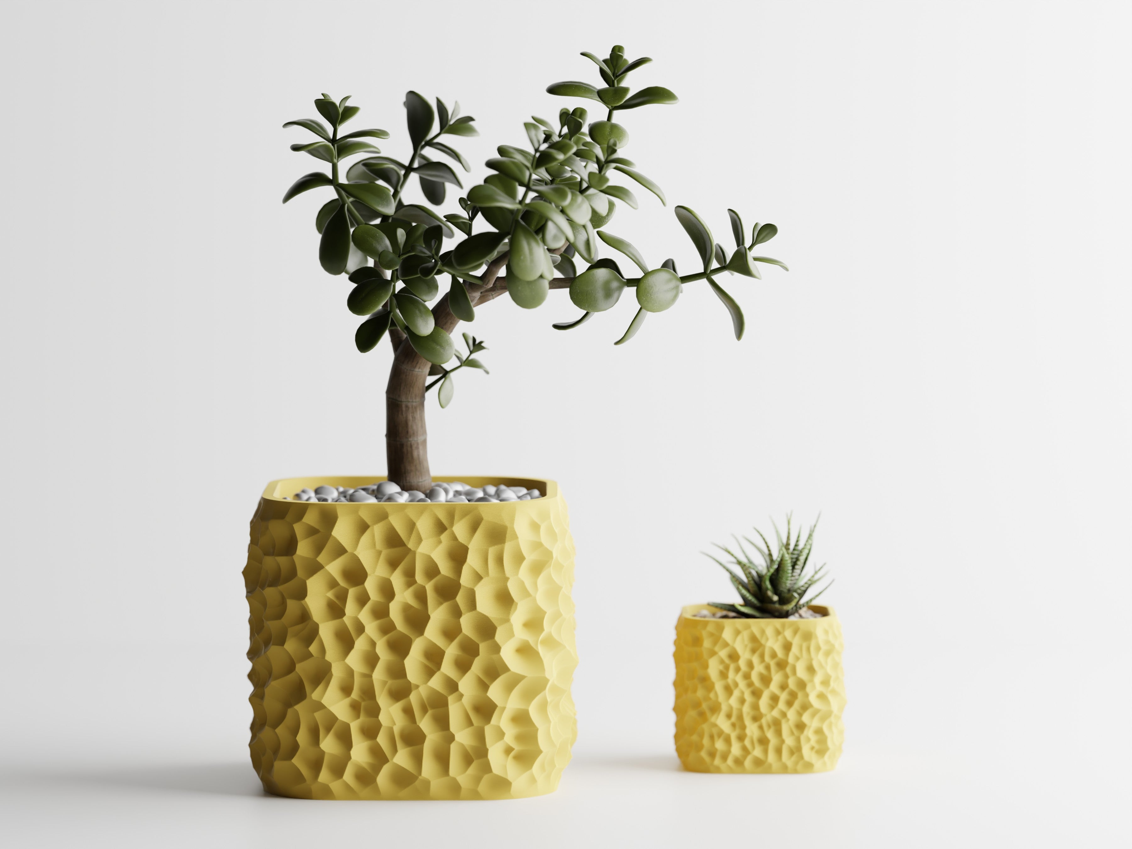 Voronoi Pflanztopf – Moderner 3D-Pflanztopf mit organischer Struktur in fünf Größen