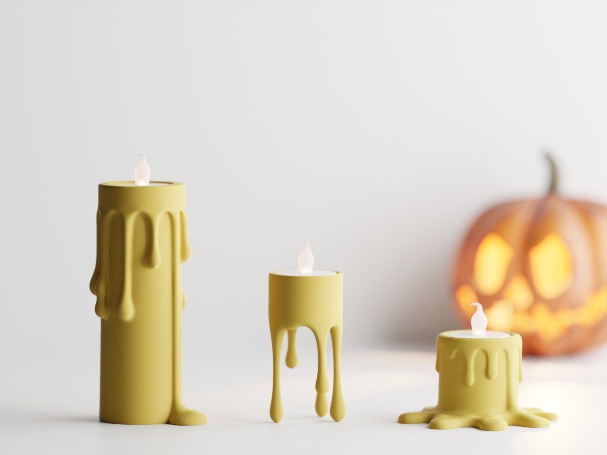 Ossura – LED-Teelichthalter in Wachsoptik im 3er-Set