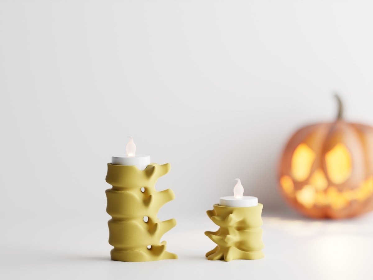 Vertebralis – LED-Teelichthalter in Wirbelsäulen-Optik im 2er-Set