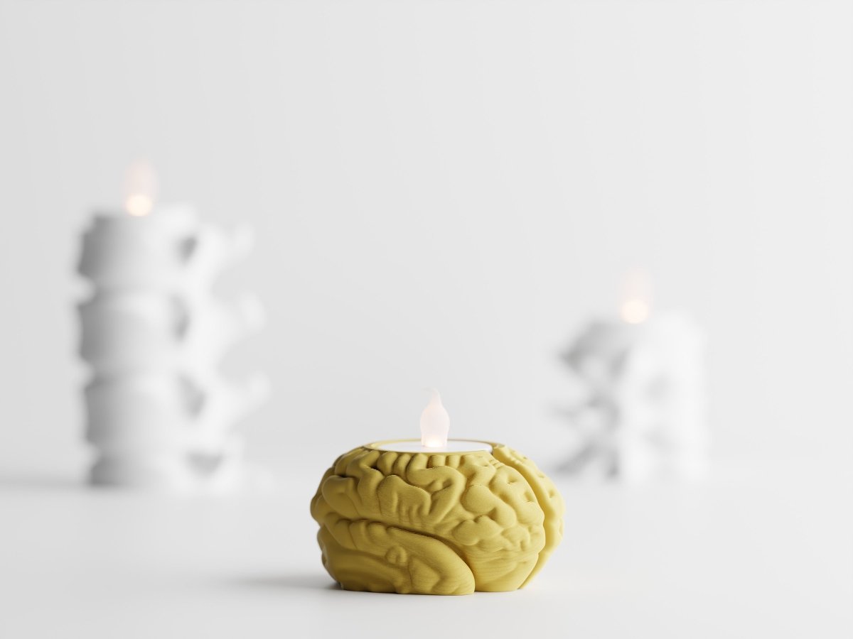 Neuroglow – LED-Teelichthalter in Gehirn-Form