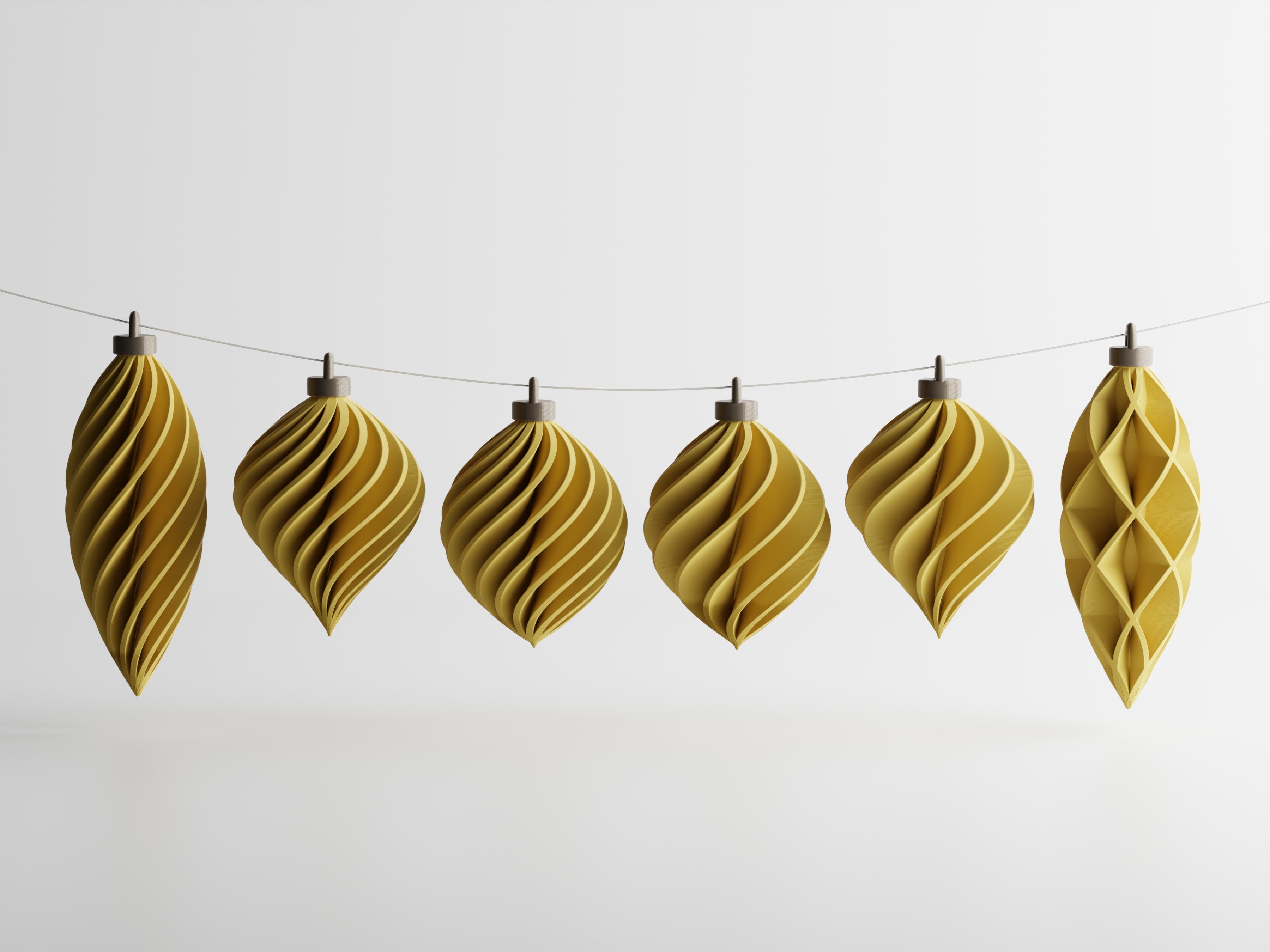 Aurevolv – Minimalistische Anhänger-Ornamente für den Weihnachtsbaum im 6er-Set