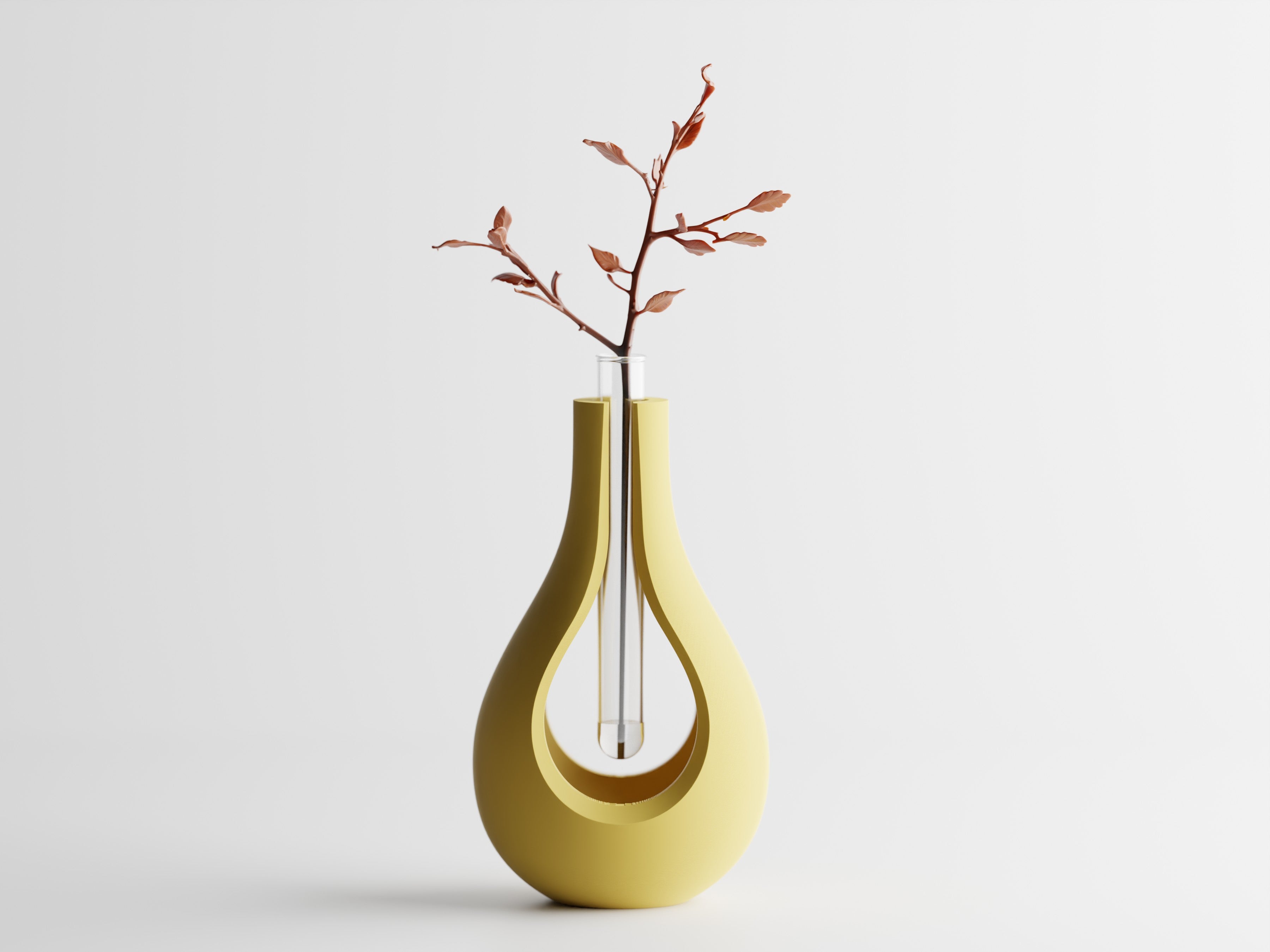 Elysiar – Elegante Vase mit schwebendem Glaseinsatz für einzelne Blumen