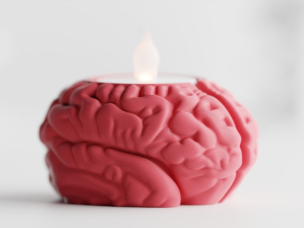 Neuroglow – LED-Teelichthalter in Gehirn-Form