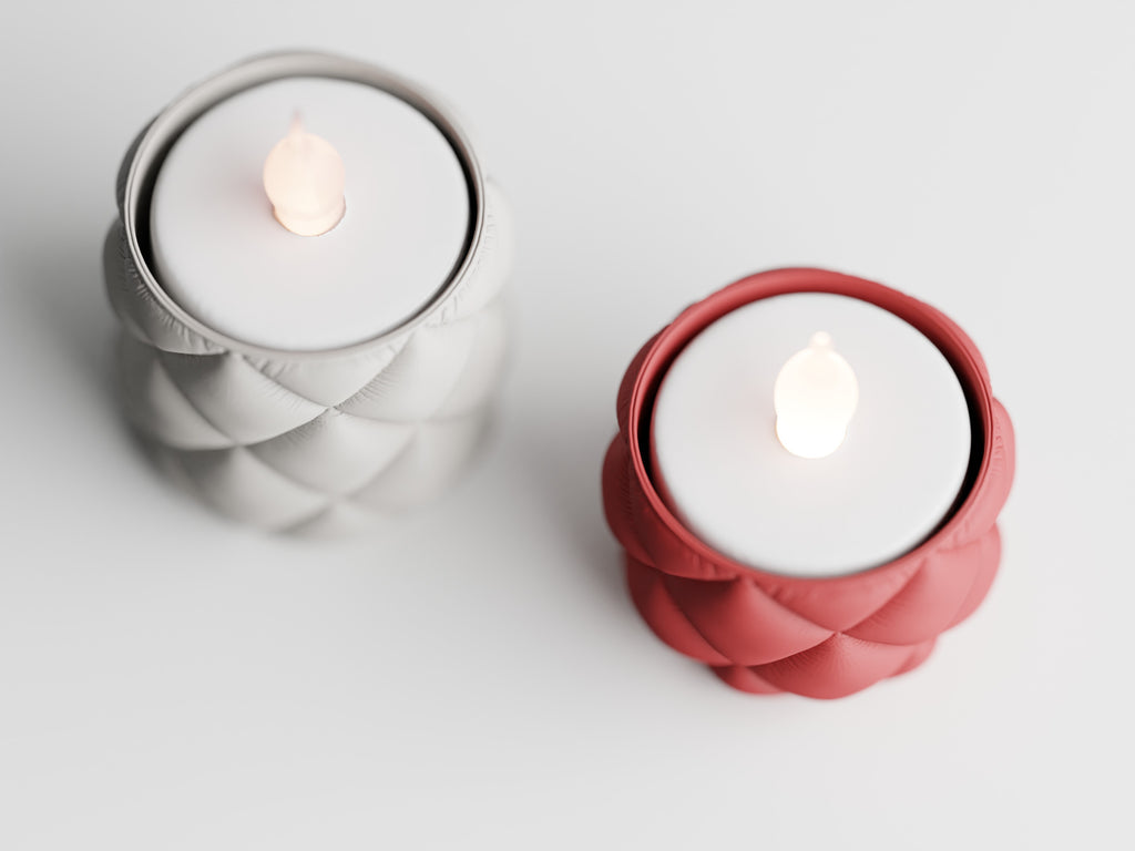 Cushion LED Candle – LED-Teelichthalter im Kissen-Design im 2er-Set