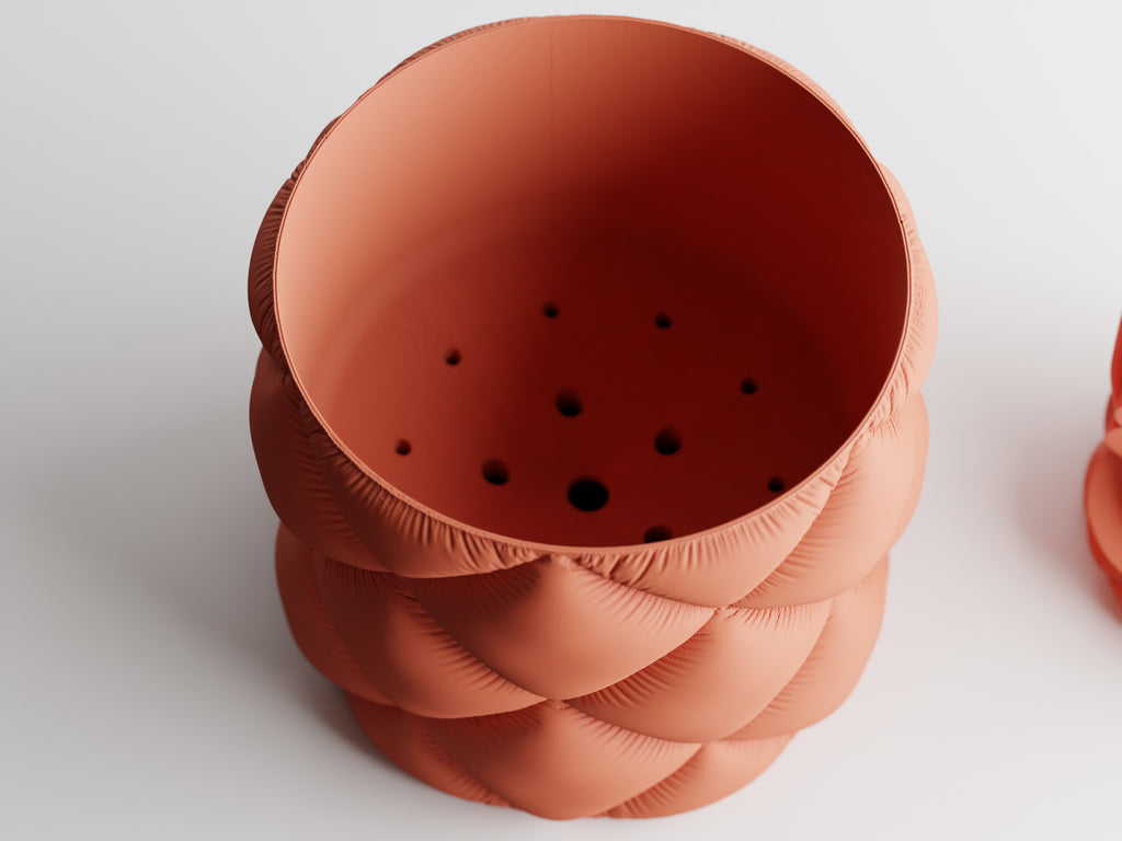 Cushion Plant Pot – Round plant pot in a cushion design with drip tray