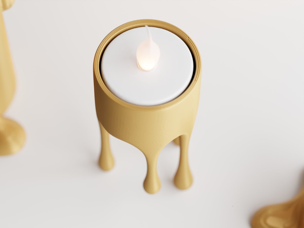 Ossura – LED-Teelichthalter in Wachsoptik im 3er-Set