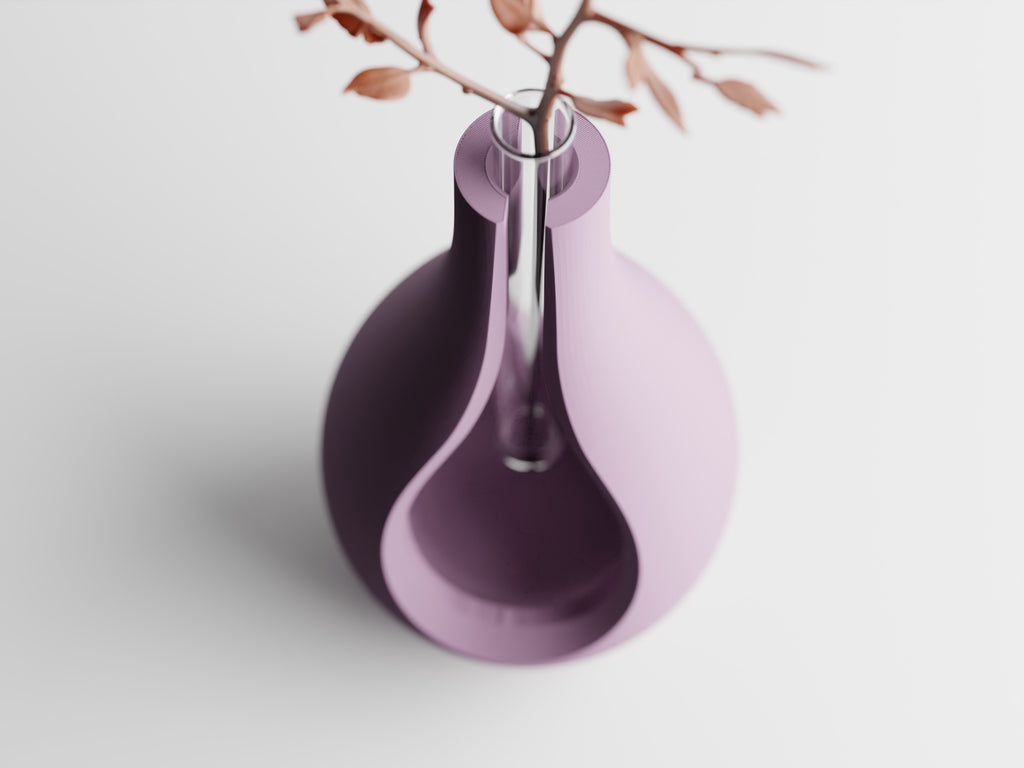 Elysiar – Elegante Vase mit schwebendem Glaseinsatz für einzelne Blumen