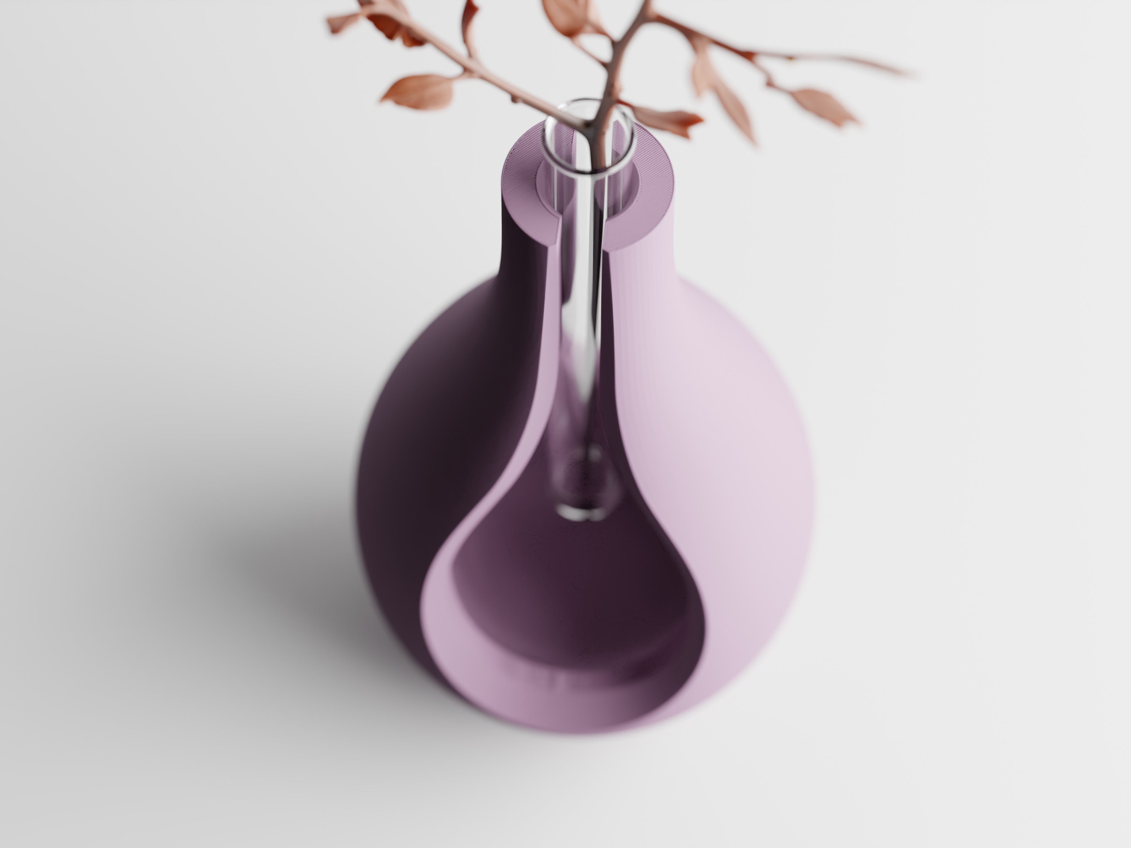Elysiar – Elegante Vase mit schwebendem Glaseinsatz für einzelne Blumen