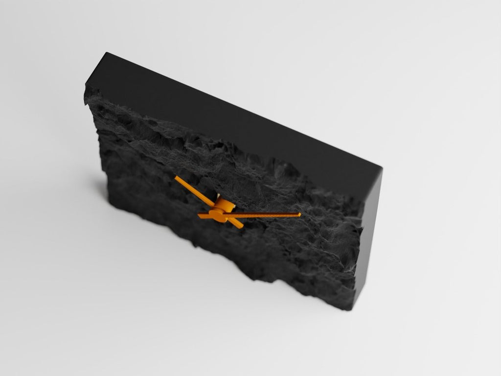 Rock Clock – Moderne Tischuhr mit leisem Quarzwerk im Stein-Look