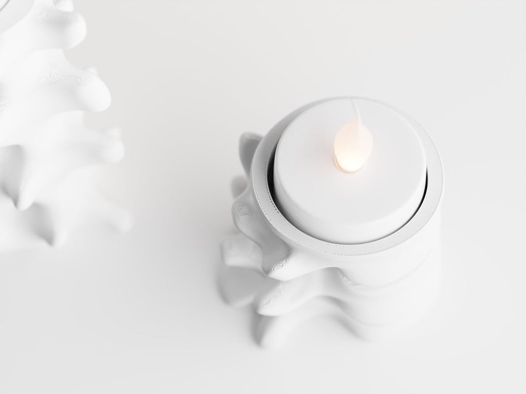 Vertebralis – LED-Teelichthalter in Wirbelsäulen-Optik im 2er-Set