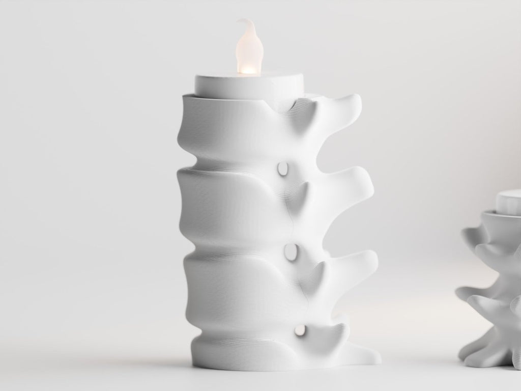 Vertebralis – LED-Teelichthalter in Wirbelsäulen-Optik im 2er-Set