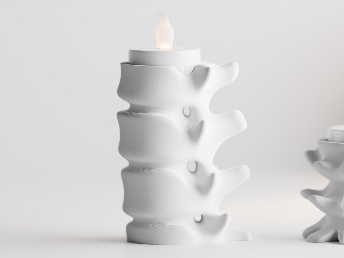 Vertebralis – LED-Teelichthalter in Wirbelsäulen-Optik im 2er-Set