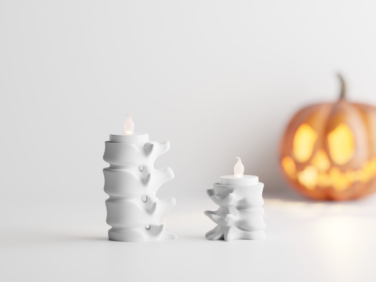 Vertebralis – LED-Teelichthalter in Wirbelsäulen-Optik im 2er-Set