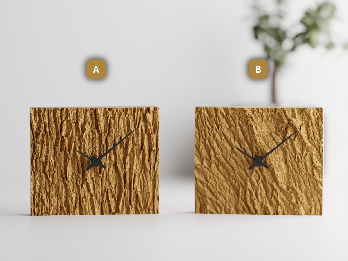 Wood Clock – Moderne Tischuhr mit leisem Quarzwerk im Holz-Look