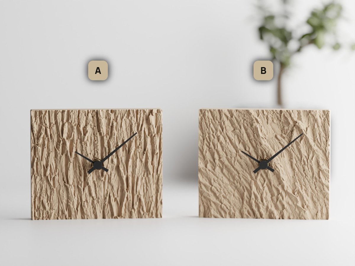 Wood Clock – Moderne Tischuhr mit leisem Quarzwerk im Holz-Look